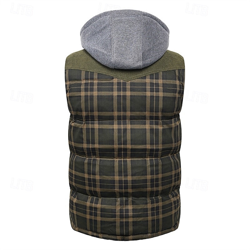 Dravorn | Homme Gilet Matelassé Capuche Carreaux - Image 8