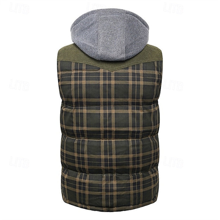 Dravorn | Homme Gilet Matelassé Capuche Carreaux - Image 8
