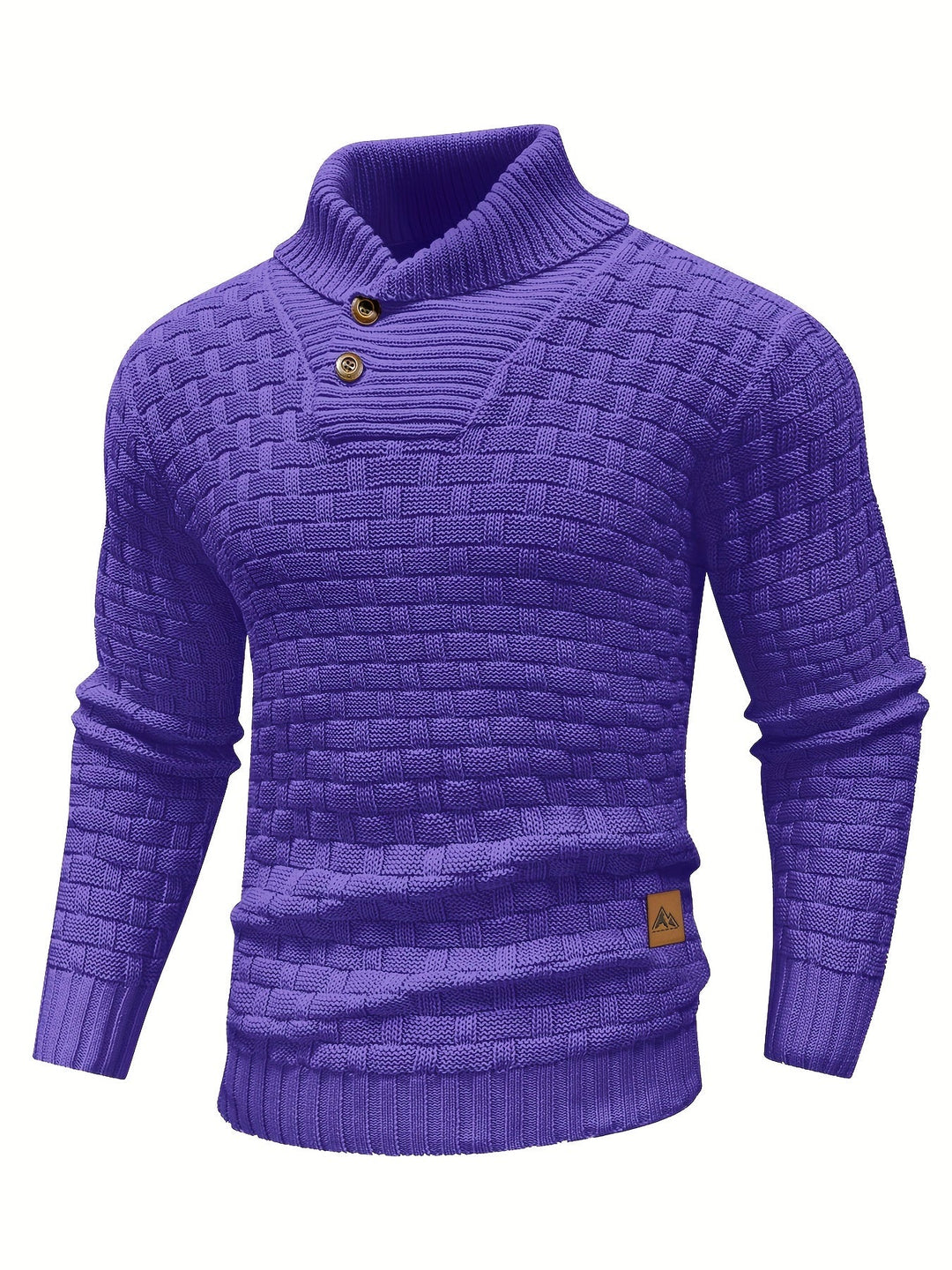 Dravorn | Homme Pull Col Châle Tricot Jacquard - Brown - Image 10