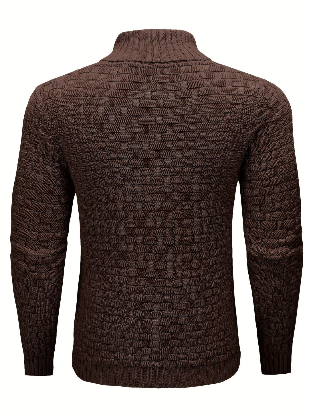 Dravorn | Homme Pull Col Châle Tricot Jacquard - Brown - Image 12