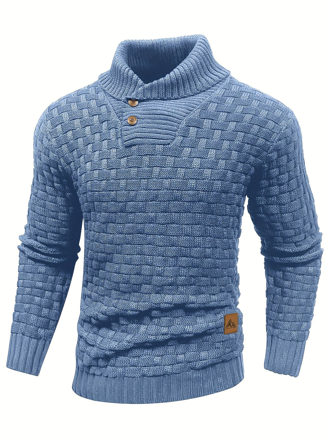 Dravorn | Homme Pull Col Châle Tricot Jacquard - Brown - Image 5