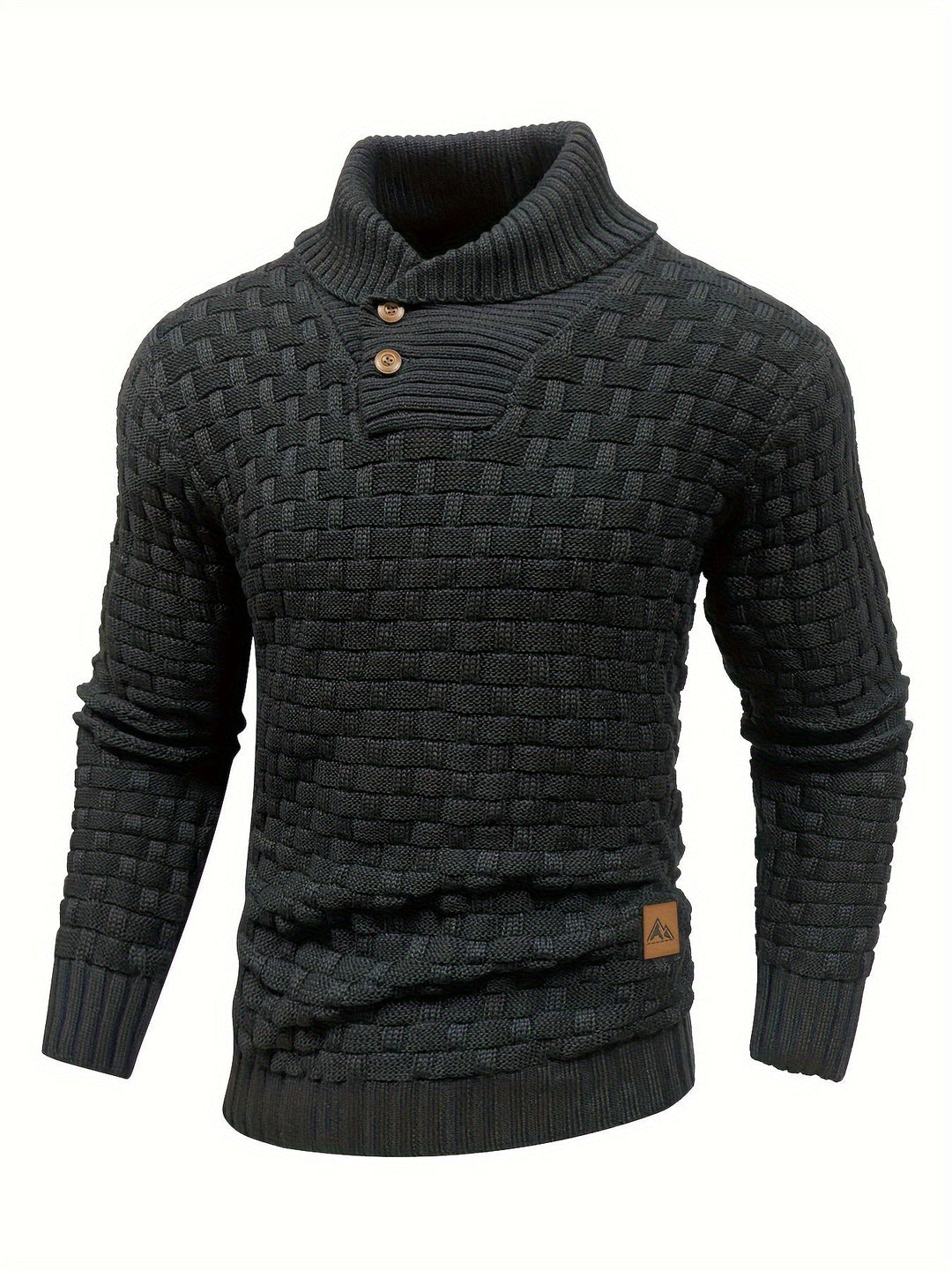 Dravorn | Homme Pull Col Châle Tricot Jacquard - Brown - Image 6