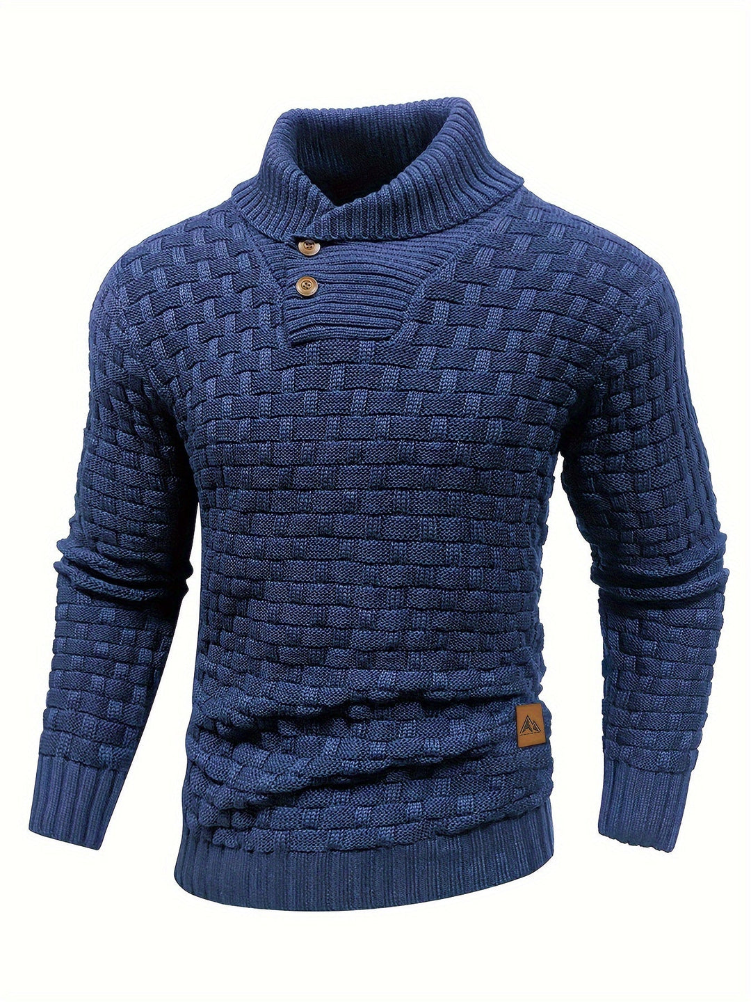 Dravorn | Homme Pull Col Châle Tricot Jacquard - Brown - Image 7