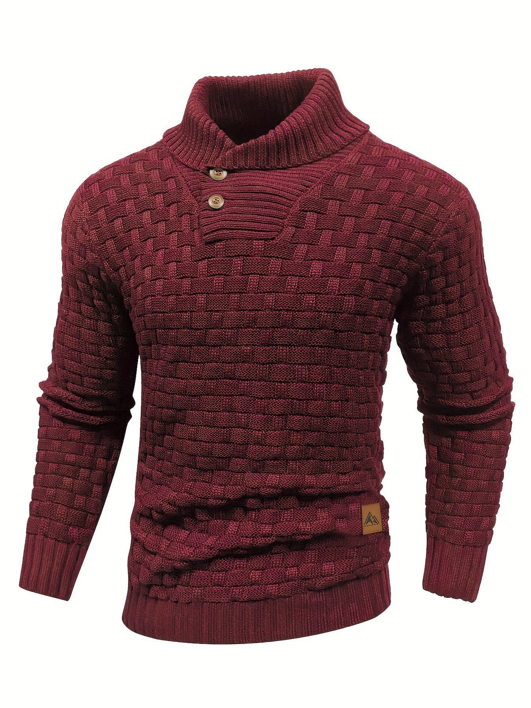 Dravorn | Homme Pull Col Châle Tricot Jacquard - Brown - Image 9
