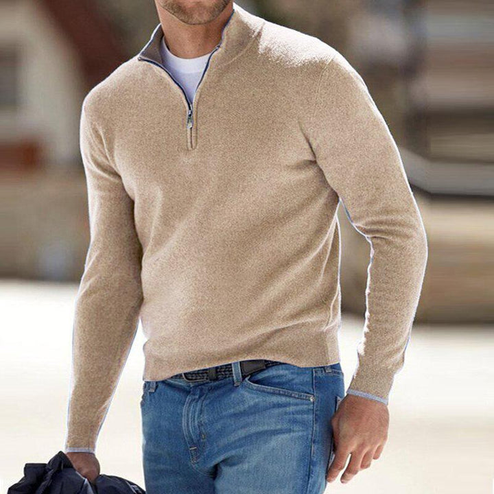 Dravorn | Homme Pull Zippé Col Montant - White - Image 10
