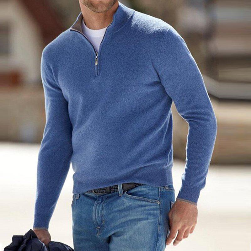 Dravorn | Homme Pull Zippé Col Montant - White - Image 3
