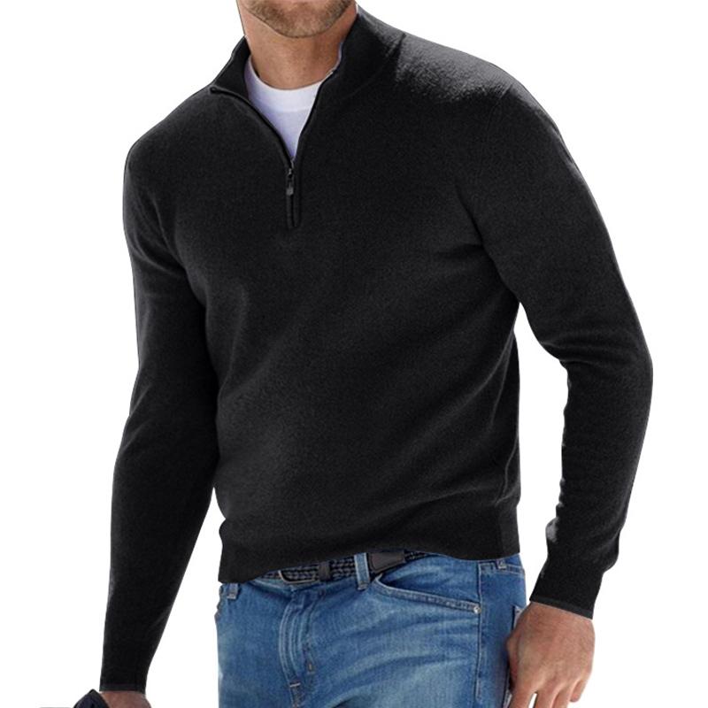 Dravorn | Homme Pull Zippé Col Montant - White - Image 4
