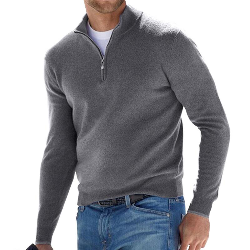 Dravorn | Homme Pull Zippé Col Montant - White - Image 5