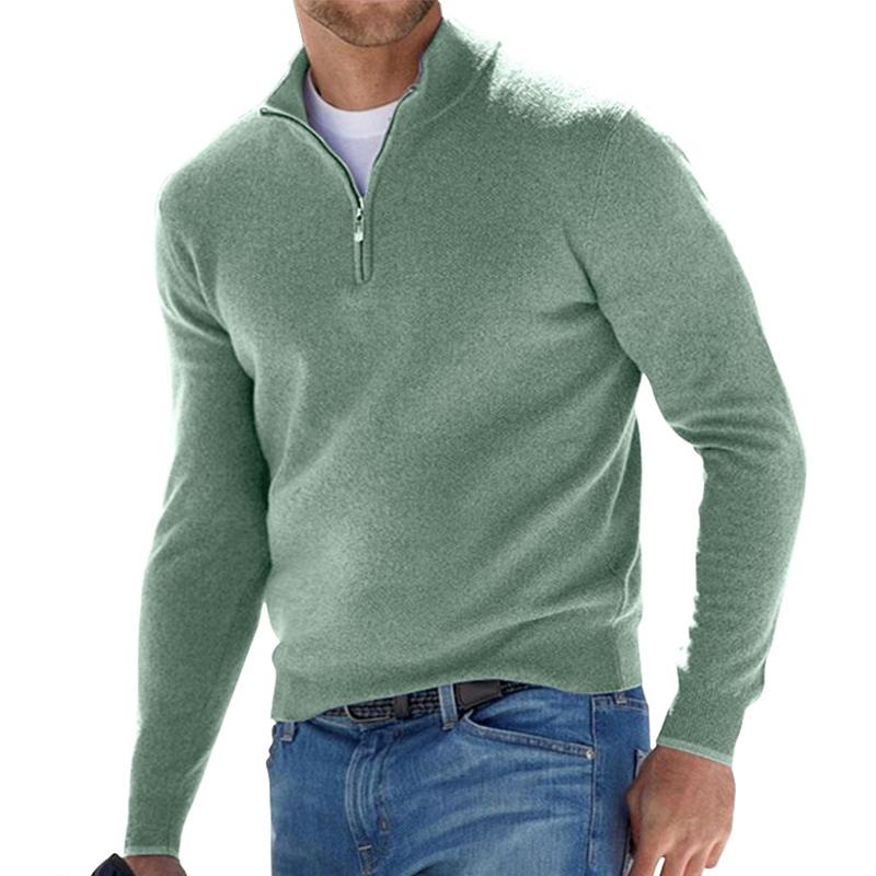 Dravorn | Homme Pull Zippé Col Montant - White - Image 6