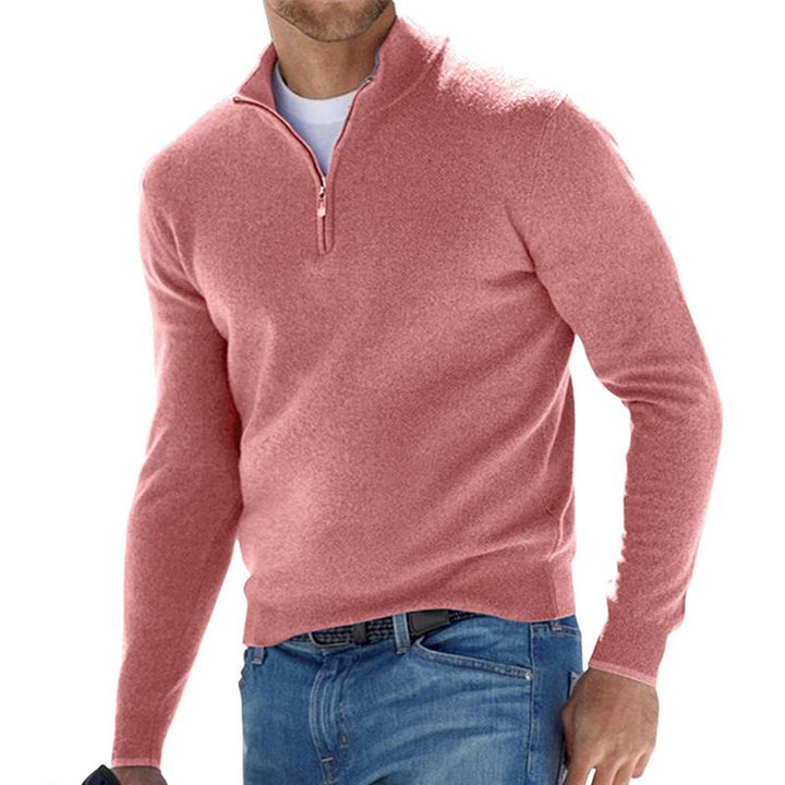 Dravorn | Homme Pull Zippé Col Montant - White - Image 8