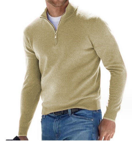Dravorn | Homme Pull Zippé Col Montant - White - Image 9