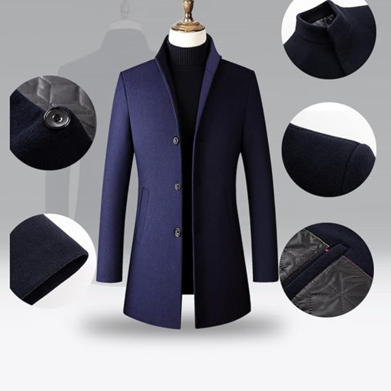 Dravorn | Manteau Homme Hiver Col Montant - Navy - Image 10