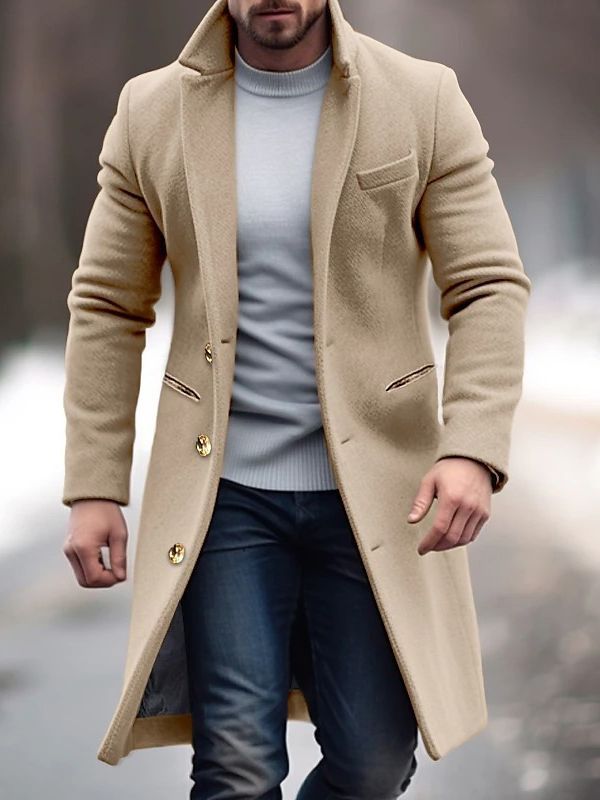 Dravorn | Manteau Homme Hiver Coupe Ajustée - Beige - Image 4