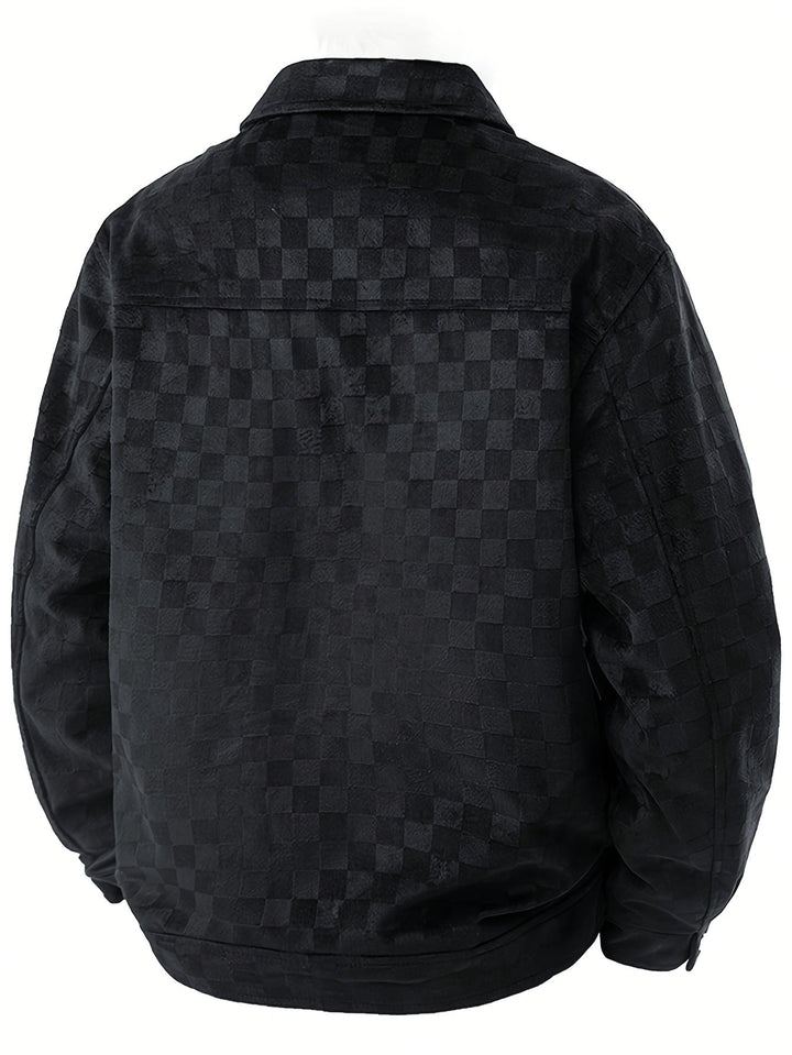 Dravsel | Homme Veste Carreaux Boutons-Pression - Black - Image 3