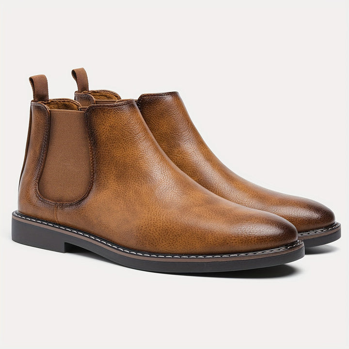 Dravuel | Homme Chelsea Boot Slip-On Cuir Marron - Brown - Image 1