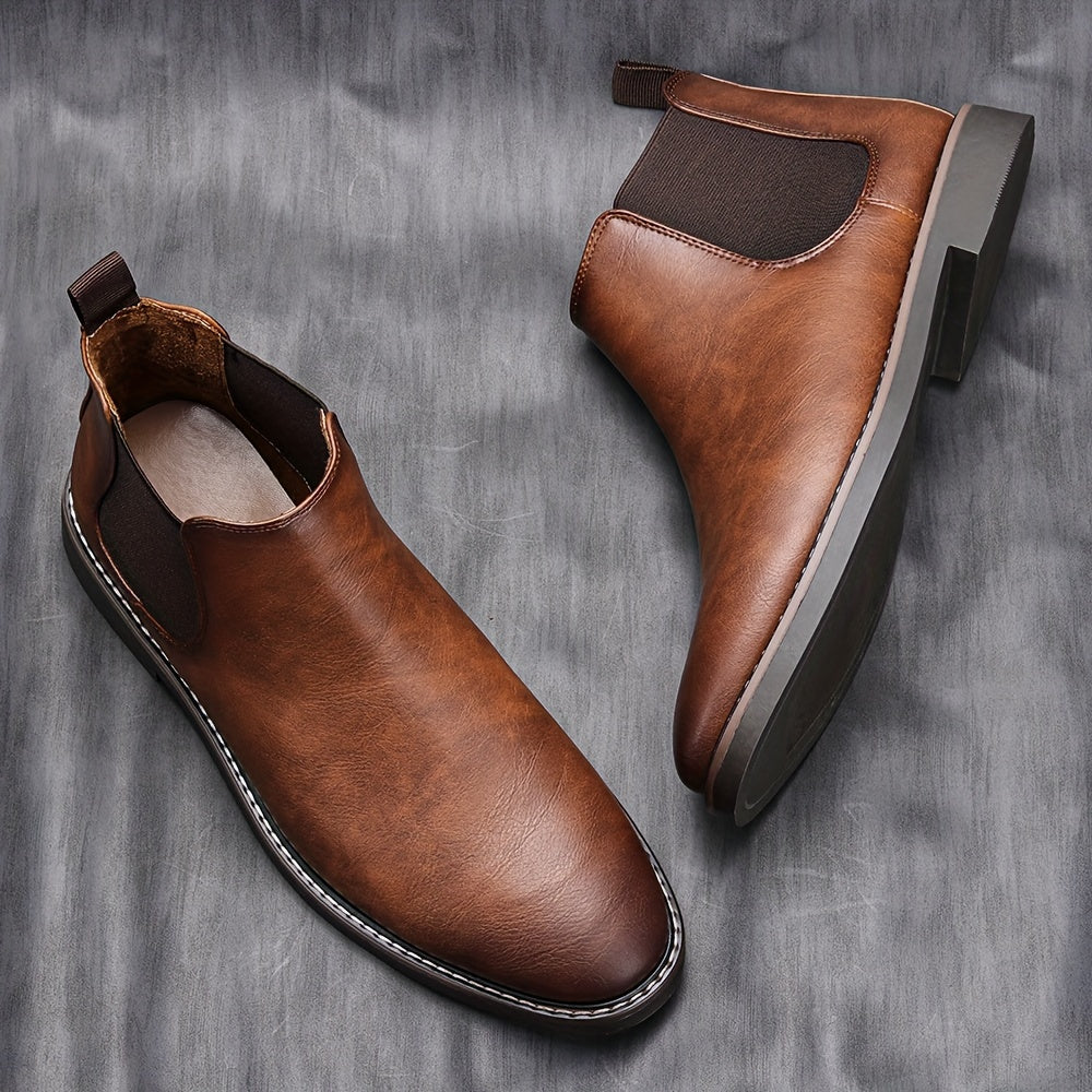 Dravuel | Homme Chelsea Boot Slip-On Cuir Marron - Brown - Image 2