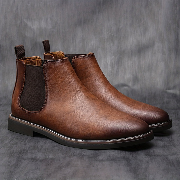 Dravuel | Homme Chelsea Boot Slip-On Cuir Marron - Brown - Image 3