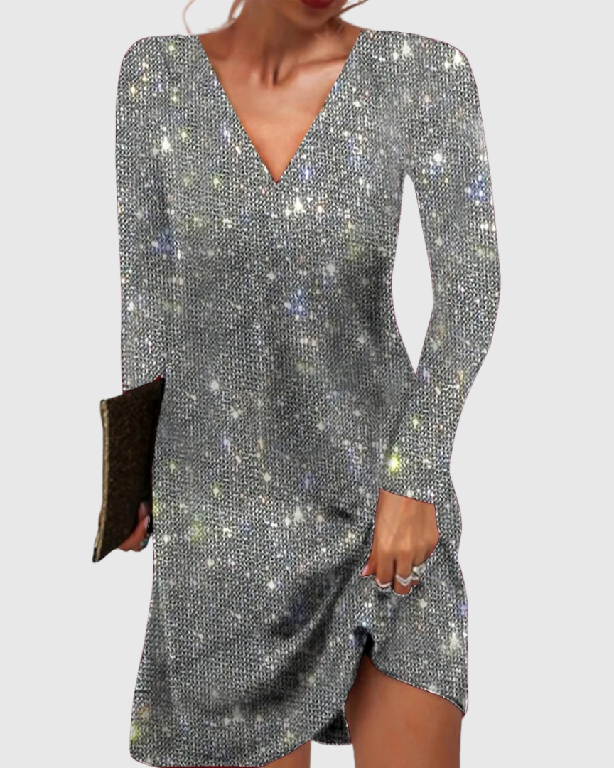 Drelvoire | Femme Robe de Soirée Sequins Mini - Red - Image 2