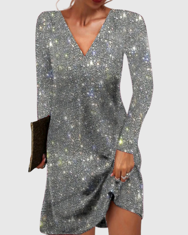 Drelvoire | Femme Robe de Soirée Sequins Mini - Red - Image 2