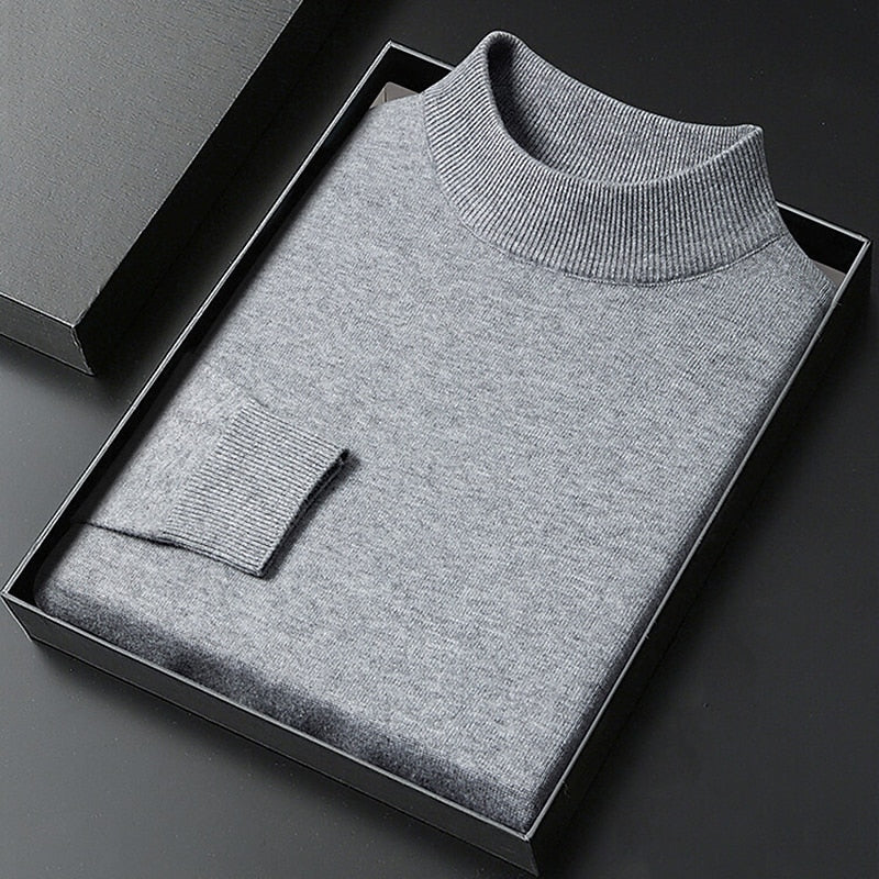 Édric | Pull Col Montant Homme Coupe Régulière - Light Grey - Image 1