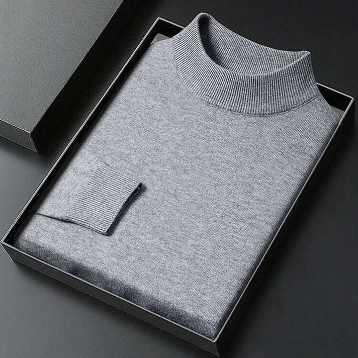 Édric | Pull Col Montant Homme Coupe Régulière - Light Grey - Image 1