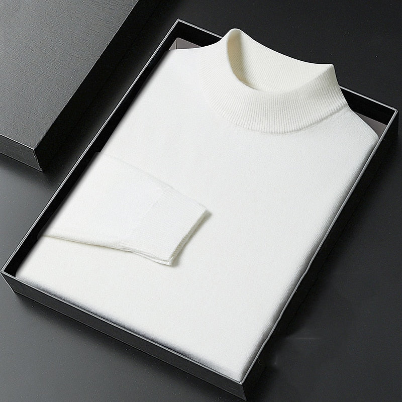 Édric | Pull Col Montant Homme Coupe Régulière - Light Grey - Image 4