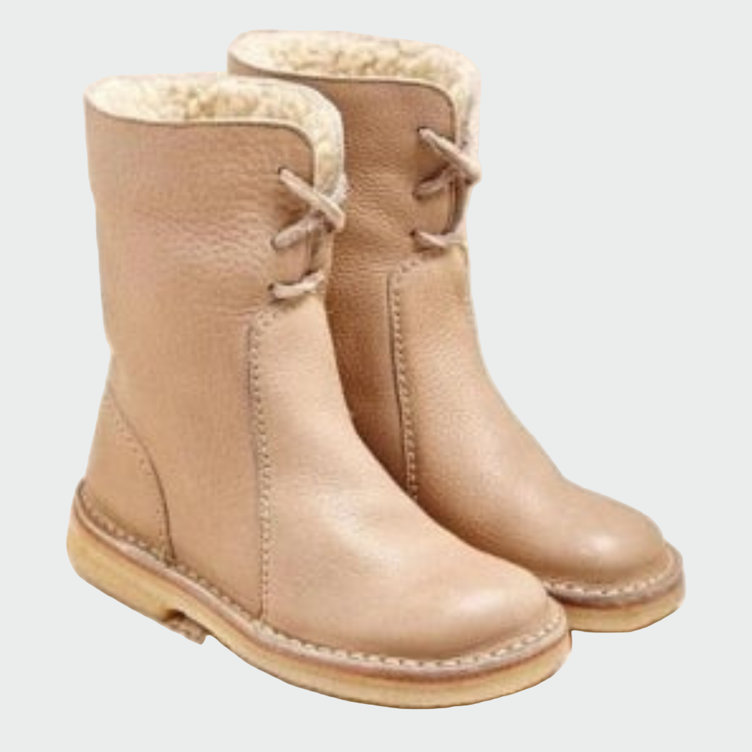 Cloriève | Femme Bottes Cuir Fourrées Mi-Mollet