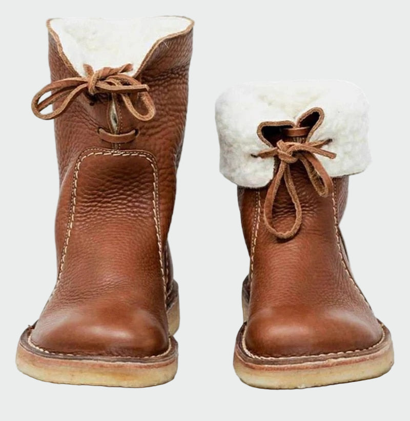Cloriève | Femme Bottes Cuir Fourrées Mi-Mollet — vue 2