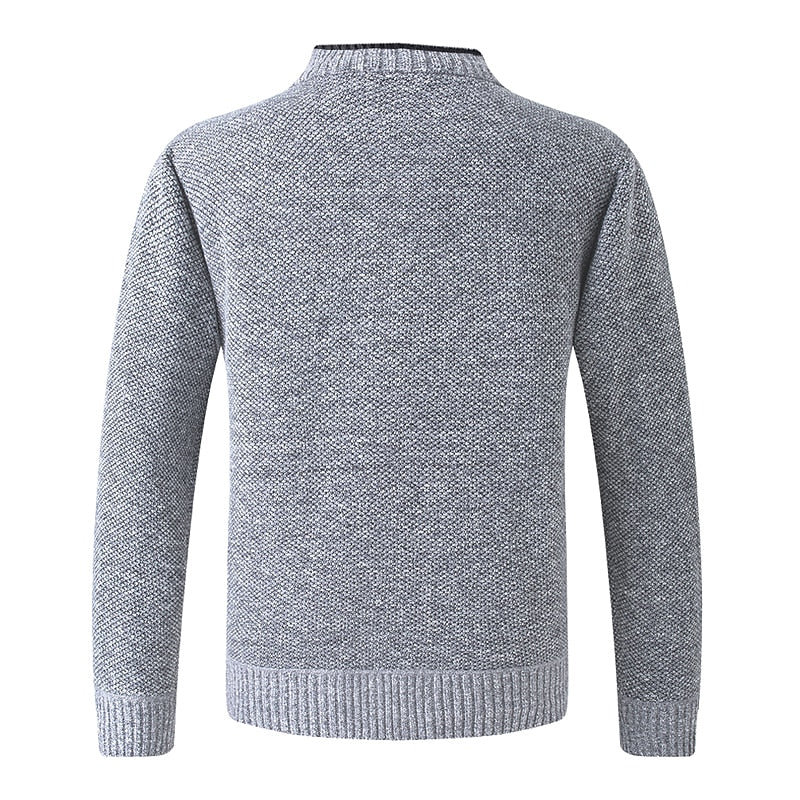 Édvarn | Homme Cardigan Col V Doublé Hiver - Light Grey - Image 7