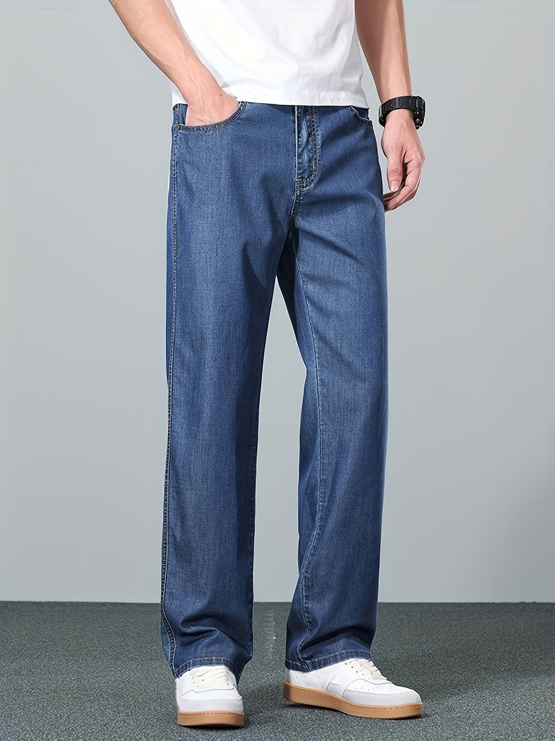 Édvorn | Homme Jean Droit Coupe Ample - Blue - Image 3