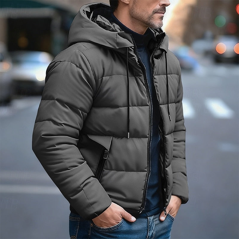 Edvarn | Doudoune Homme à Capuche Zippée - Dark Grey - Image 1
