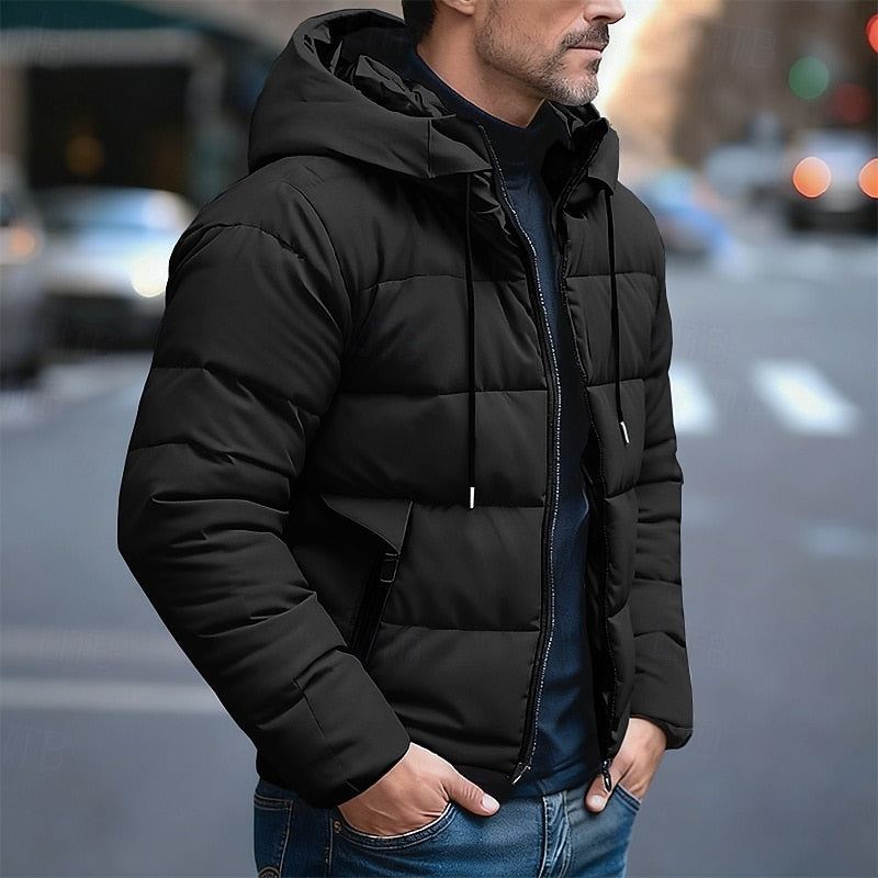 Edvarn | Doudoune Homme à Capuche Zippée - Dark Grey - Image 3