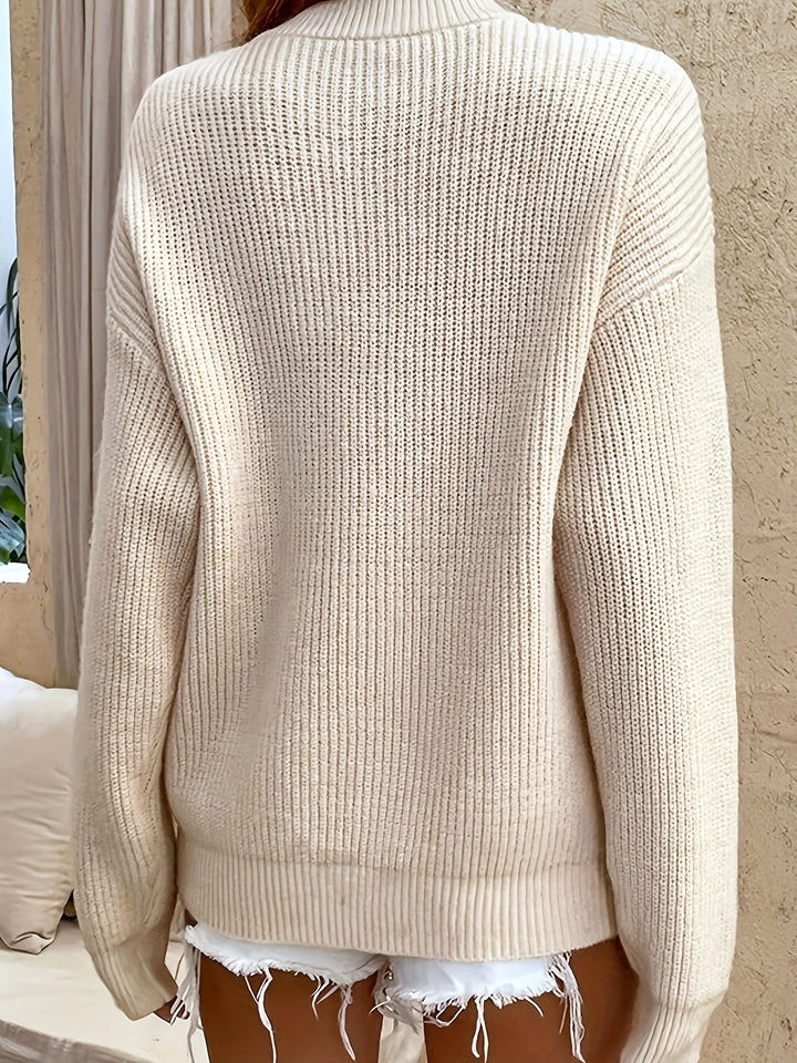Elvarde | Pull Femme Col Henley Côtelé - Baby Blue - Image 10