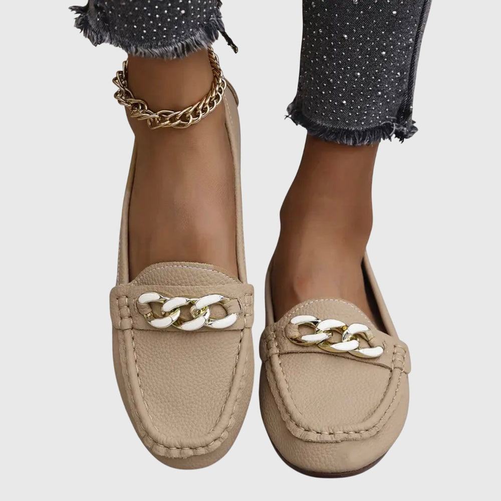 Eponine | Women's Chain Detail Slip-On Loafers - Image 3