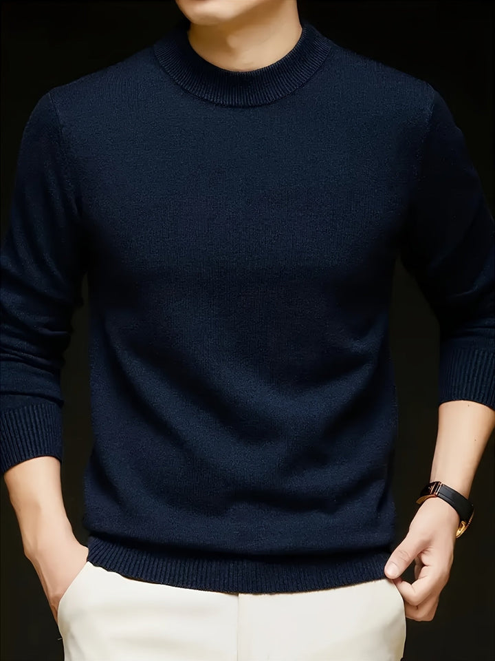 Erwan | Homme Pull Col Montant Tricot Hiver - Taupe - Image 7