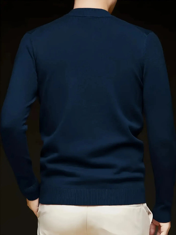 Erwan | Homme Pull Col Montant Tricot Hiver - Taupe - Image 9