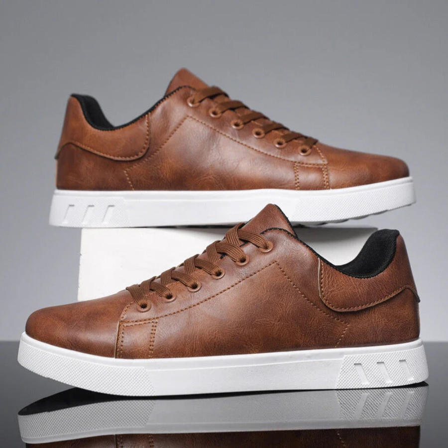 Faldryn | Homme Basket Cuir Lacets Semelle Blanche - Image 3