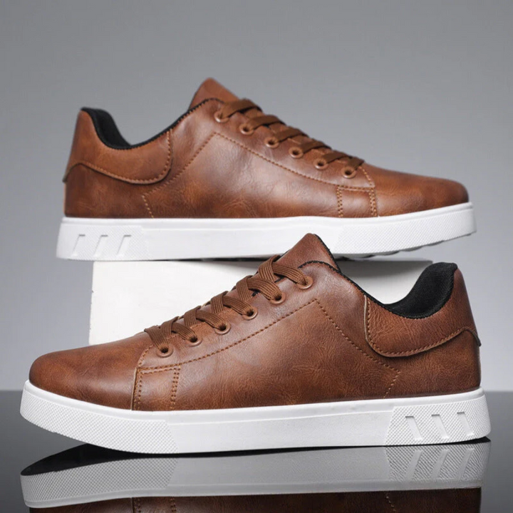 Faldryn | Homme Basket Cuir Lacets Semelle Blanche - Image 3