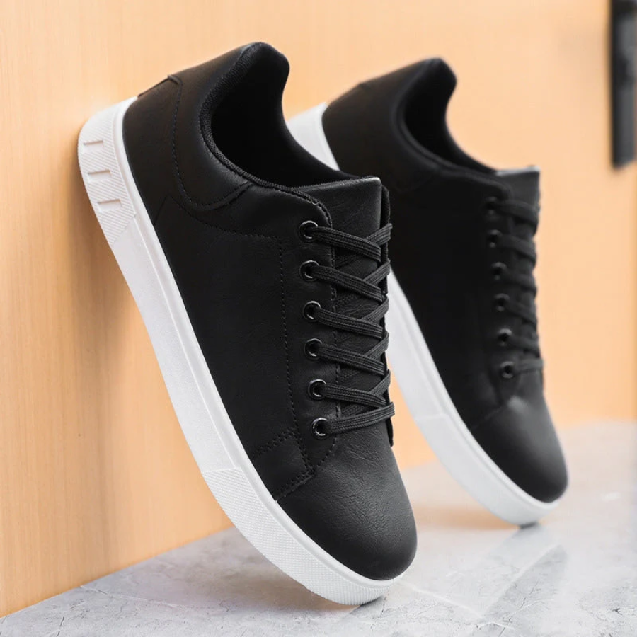 Faldryn | Homme Basket Cuir Lacets Semelle Blanche - Image 4