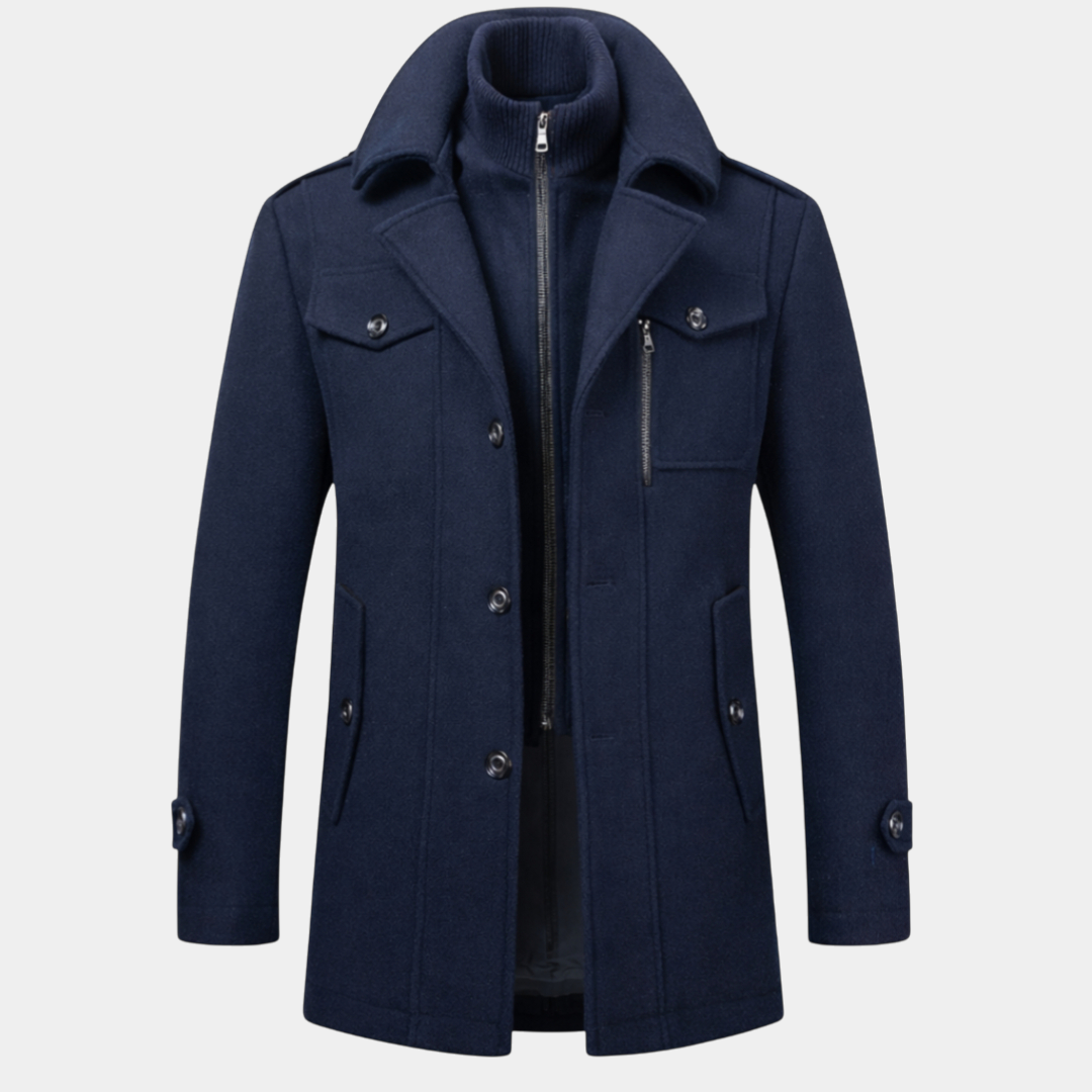 Falveron | Homme Manteau en Laine Hiver Col Montant - Image 1