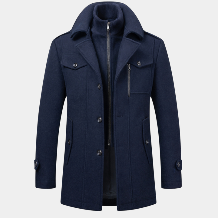 Falveron | Homme Manteau en Laine Hiver Col Montant - Image 1