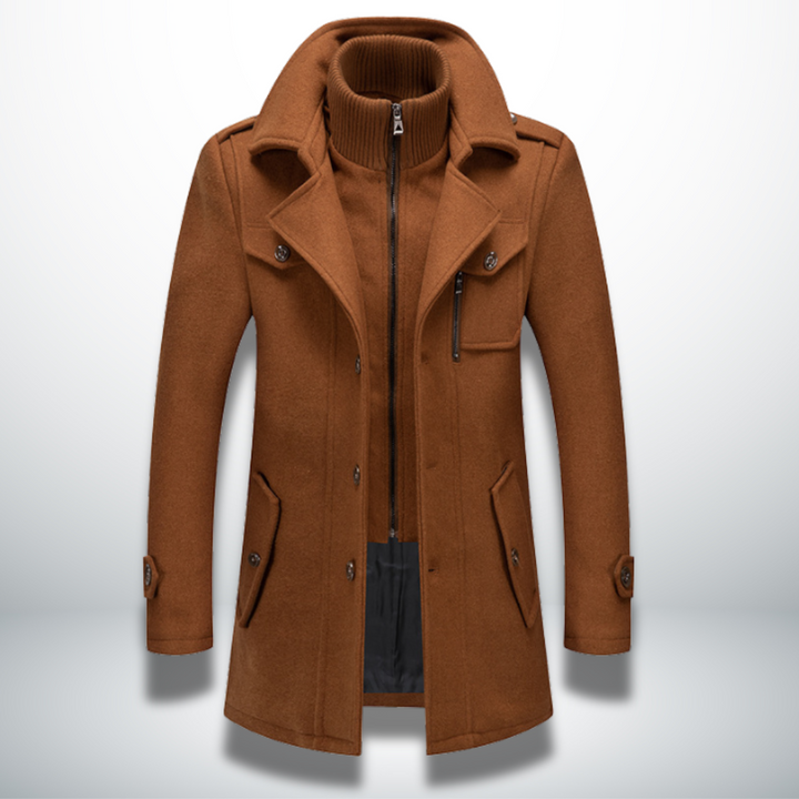 Falveron | Homme Manteau en Laine Hiver Col Montant - Image 2