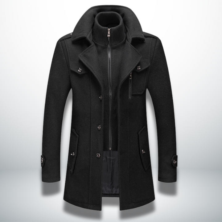 Falveron | Homme Manteau en Laine Hiver Col Montant - Image 3