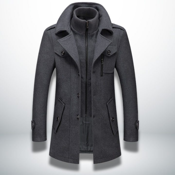 Falveron | Homme Manteau en Laine Hiver Col Montant - Image 4