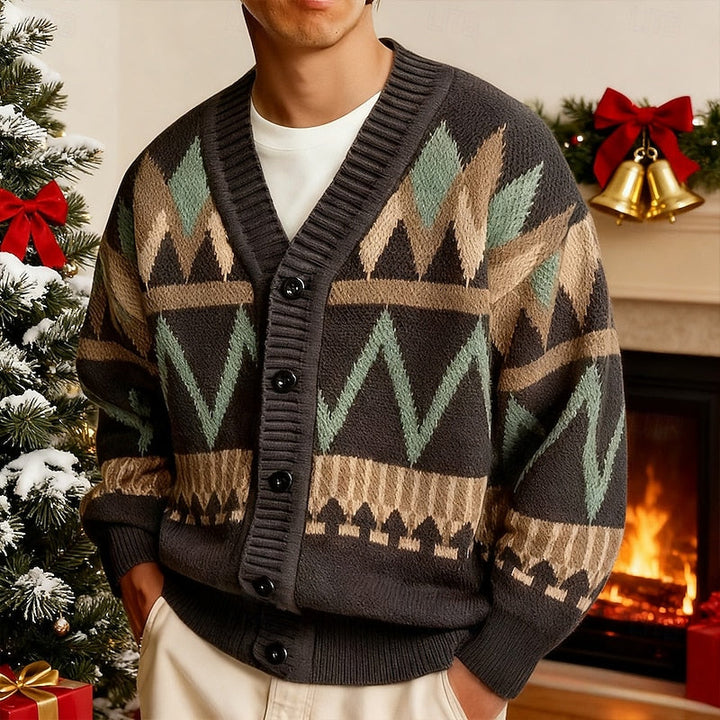 Falvindor | Homme Gilet Tricoté Motif Géométrique - Image 2