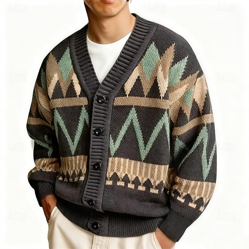 Falvindor | Homme Gilet Tricoté Motif Géométrique - Image 3