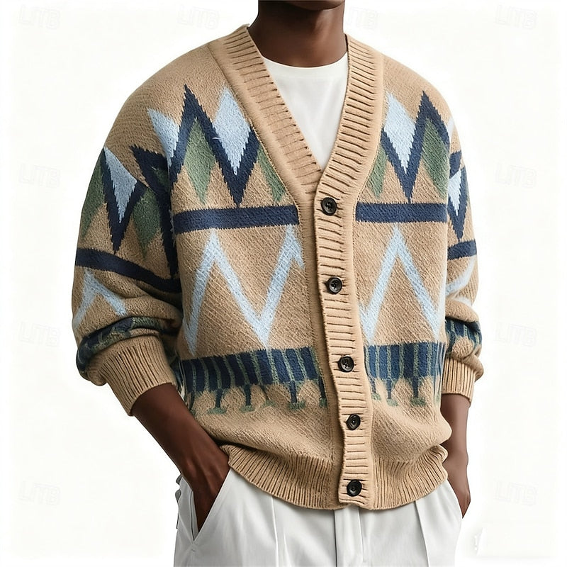 Falvindor | Homme Gilet Tricoté Motif Géométrique - Image 6