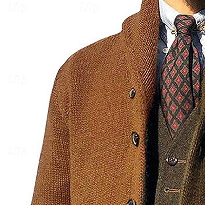 Falvion | Homme Cardigan Col Montant Color Block - Image 6