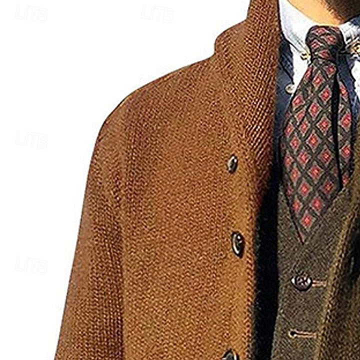 Falvion | Homme Cardigan Col Montant Color Block - Image 6