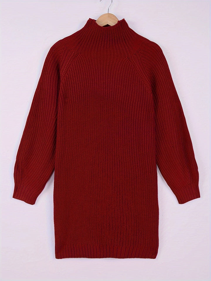 Falvira | Femme Robe Pull Col Roulé Oversize - Dark Grey - Image 15